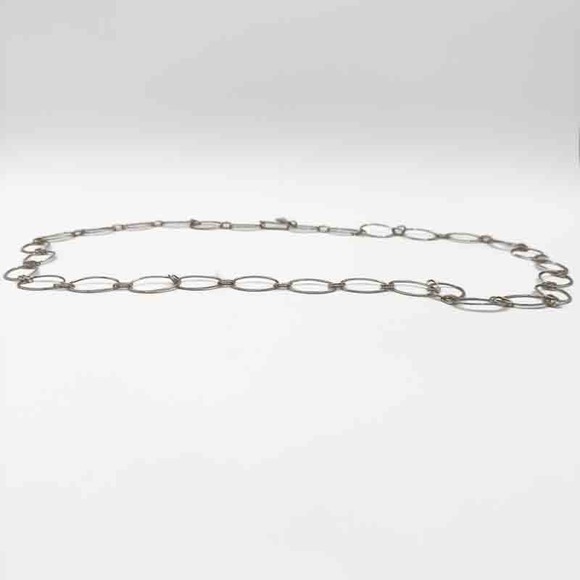 Robert Lee Morris Sterling Silver Necklace Wide Hoops ~36" Signed RLM Studio - Picture 9 of 12